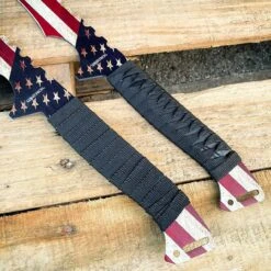 2PC 27" NINJA American USA Flag Twin Sword Machete -BLADE ADDICT Sales blade addict knives 2pc 27 ninja american usa flag twin sword machete 36662290579670