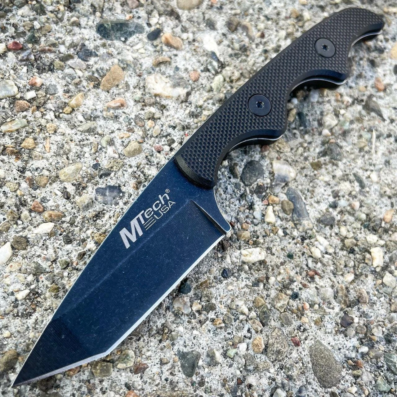 5" MTECH Military Tactical Fixed Tanto Blade Combat Neck Knife W/ Chained Sheath 4 5" MTECH Military Tactical Fixed Tanto Blade Combat Neck Knife W/ Chained Sheath - Image 2