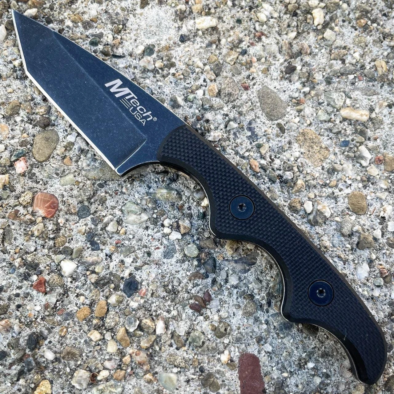 5" MTECH Military Tactical Fixed Tanto Blade Combat Neck Knife W/ Chained Sheath 5 5" MTECH Military Tactical Fixed Tanto Blade Combat Neck Knife W/ Chained Sheath - Image 3