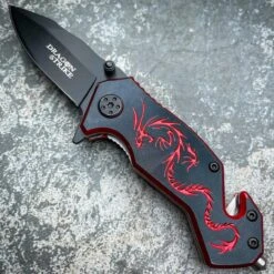 6" Tactical Fantasy Dragon Spring Assisted Open Rescue Folding Pocket Knife -BLADE ADDICT Sales blade addict knives 6 tactical fantasy dragon spring assisted open rescue folding pocket knife 29418877944007