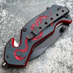 6" Tactical Fantasy Dragon Spring Assisted Open Rescue Folding Pocket Knife -BLADE ADDICT Sales blade addict knives 6 tactical fantasy dragon spring assisted open rescue folding pocket knife 29418880172231