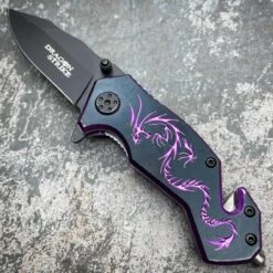 6" Tactical Fantasy Dragon Spring Assisted Open Rescue Folding Pocket Knife -BLADE ADDICT Sales blade addict knives 6 tactical fantasy dragon spring assisted open rescue folding pocket knife 29418887086279