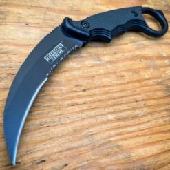 7.25" Military COMBAT Karambit FIXED BLADE KNIFE W Hard Sheath + Fire Starter -BLADE ADDICT Sales blade addict knives 7 25 military combat karambit fixed blade knife w hard sheath fire starter 30691174383815