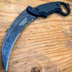 7.25" Military COMBAT Karambit FIXED BLADE KNIFE W Hard Sheath + Fire Starter -BLADE ADDICT Sales blade addict knives 7 25 military combat karambit fixed blade knife w hard sheath fire starter 30691179757767