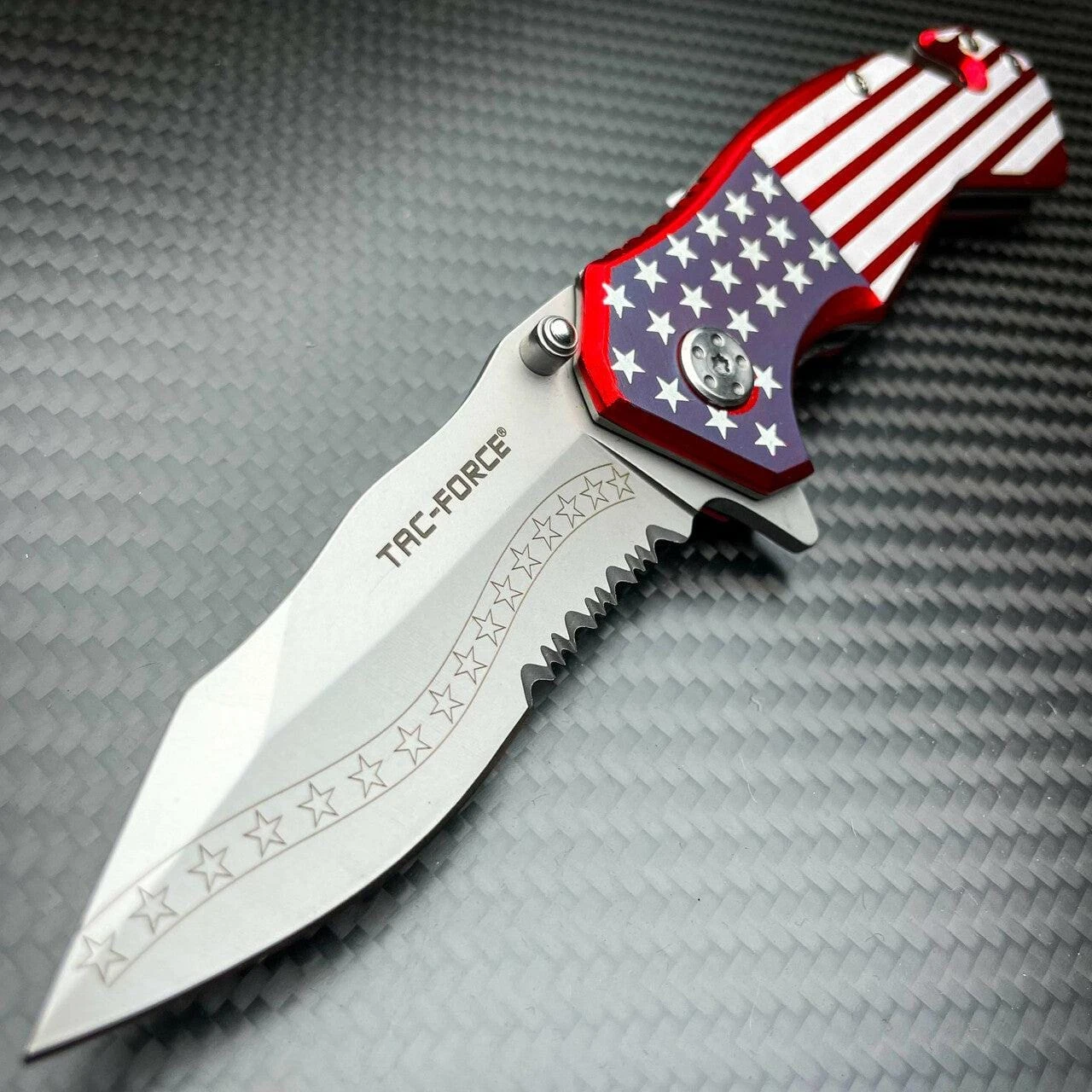 7.25" TAC FORCE USA AMERICAN FLAG ASSISTED OPEN FOLDING SPRING POCKET KNIFE OPEN 3 7.25" TAC FORCE USA AMERICAN FLAG ASSISTED OPEN FOLDING SPRING POCKET KNIFE OPEN