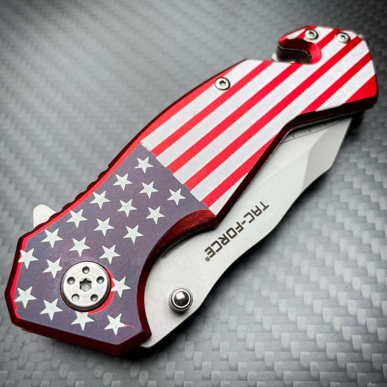 7.25" TAC FORCE USA AMERICAN FLAG ASSISTED OPEN FOLDING SPRING POCKET KNIFE OPEN 5 7.25" TAC FORCE USA AMERICAN FLAG ASSISTED OPEN FOLDING SPRING POCKET KNIFE OPEN - Image 3