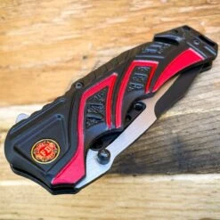 8.25" FIRE FIGHTER SPRING OPEN ASSISTED TACTICAL RESCUE FOLDING POCKET KNIFE RED -BLADE ADDICT Sales blade addict knives 8 25 fire fighter spring open assisted tactical rescue folding pocket knife red 29437522608327