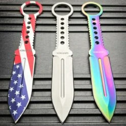 8.25" Tactical FIXED BLADE Full Tang Combat Hunting Throwing Knife W/ Sheath