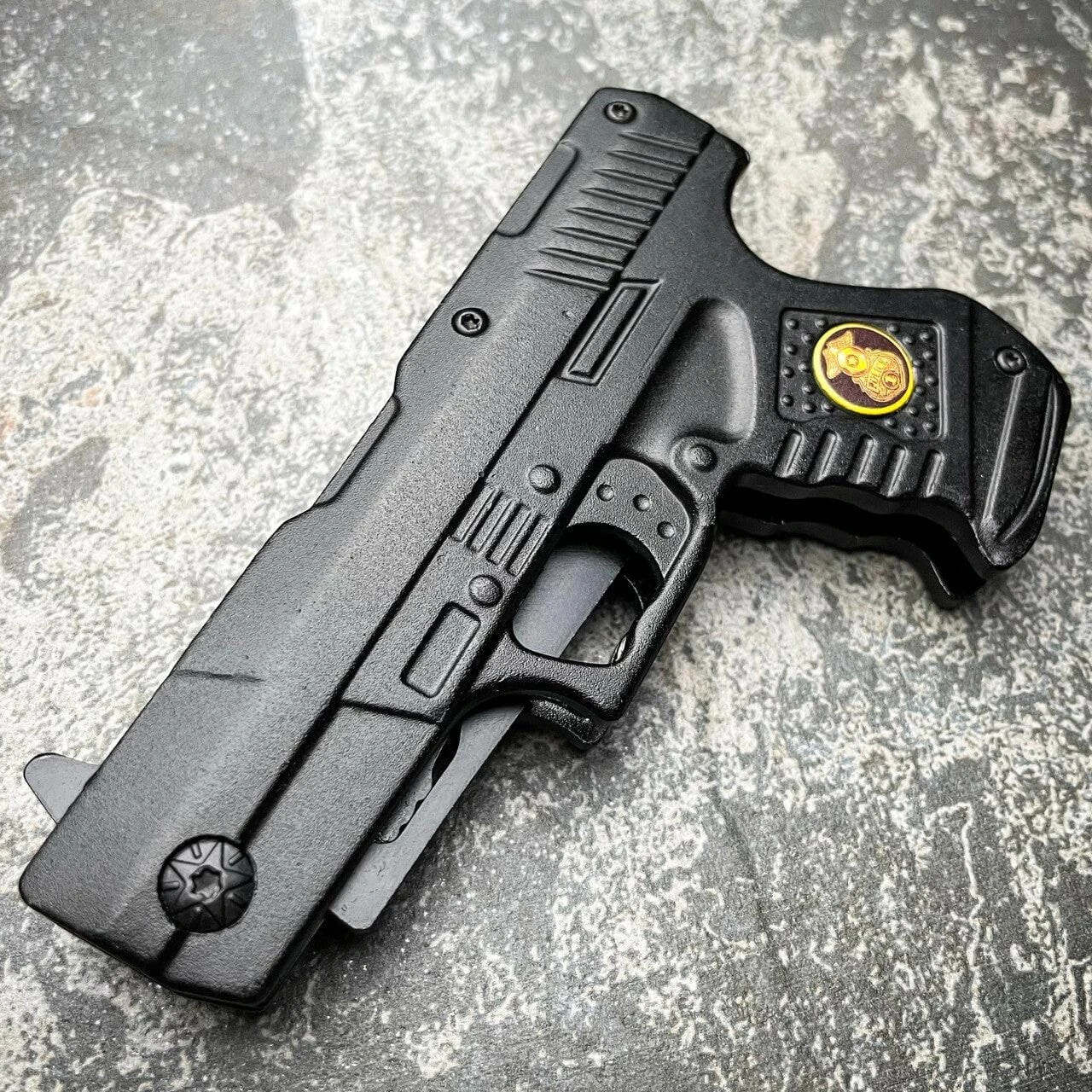 8" POLICE HAND PISTOL Gun Folding Assisted Pocket Knife 7 8" POLICE HAND PISTOL Gun Folding Assisted Pocket Knife - Image 5