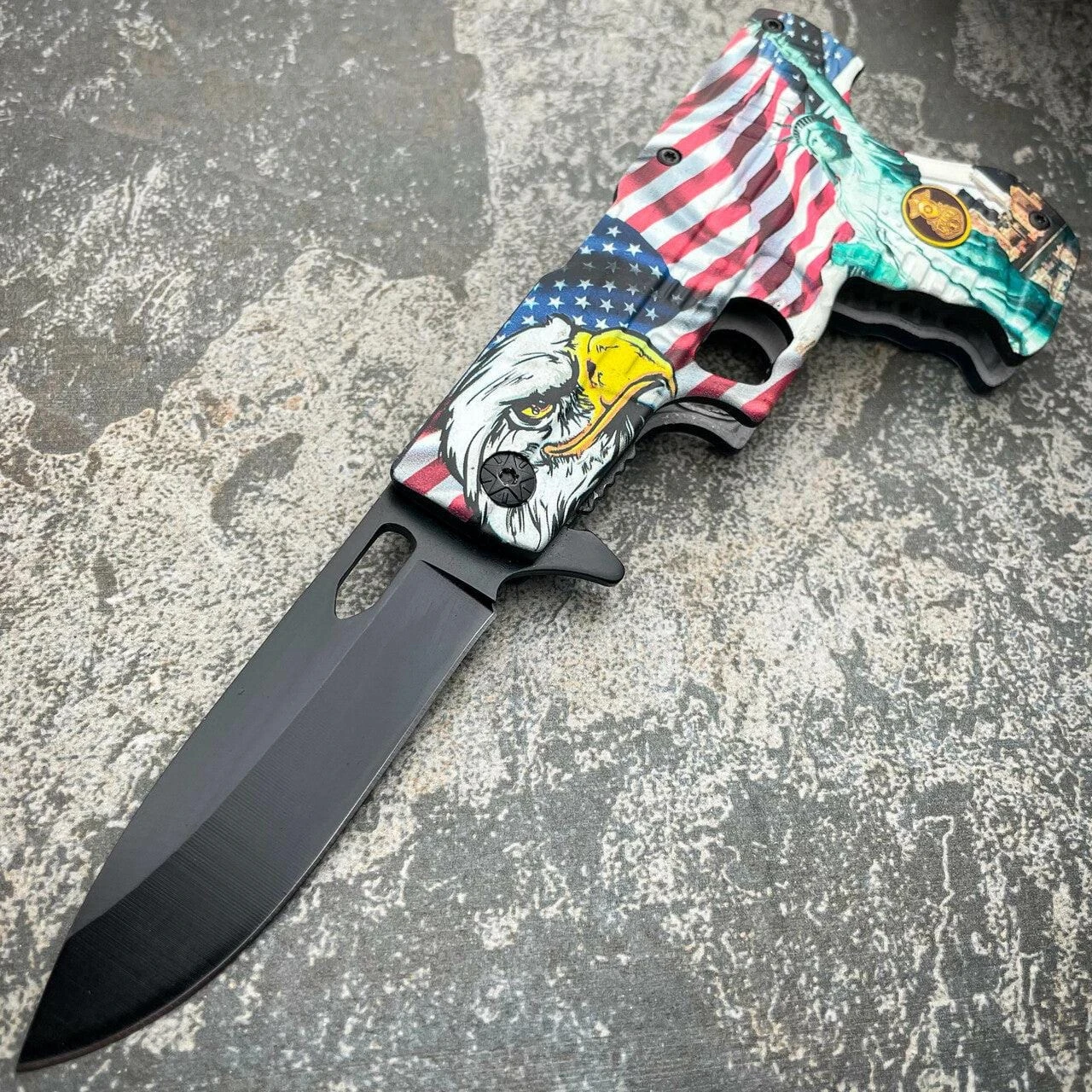 8" POLICE HAND PISTOL Gun Folding Assisted Pocket Knife 9 8" POLICE HAND PISTOL Gun Folding Assisted Pocket Knife - Image 7