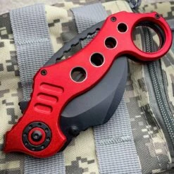 8" Red Spring Assisted Karambit Pocket Knife 8 8" Red Spring Assisted Karambit Pocket Knife -BLADE ADDICT Sales blade addict knives 8 red spring assisted karambit pocket knife 29602382774471