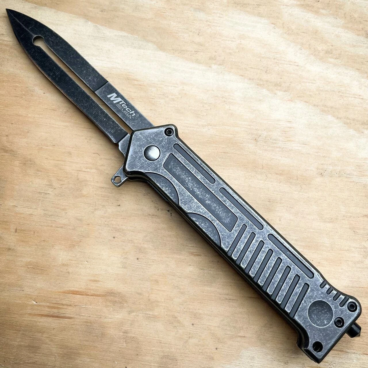 8" STONEWASH Tactical Pocket Knife W Glass Breaker 4 8" STONEWASH Tactical Pocket Knife W Glass Breaker - Image 2