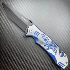 8" Tactical Fantasy Blue EAGLE Spring Assisted Open Rescue Folding Pocket Knife 7 8" Tactical Fantasy Blue EAGLE Spring Assisted Open Rescue Folding Pocket Knife -BLADE ADDICT Sales blade addict knives 8 tactical fantasy blue eagle spring assisted open rescue folding pocket knife 31059376931015