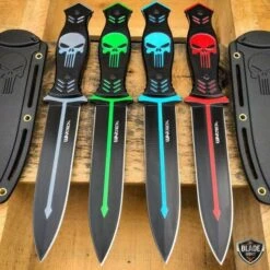 9.5" Tactical FIXED BLADE Full Tang Hunting Skull Dagger Boot Knife W/ Sheath