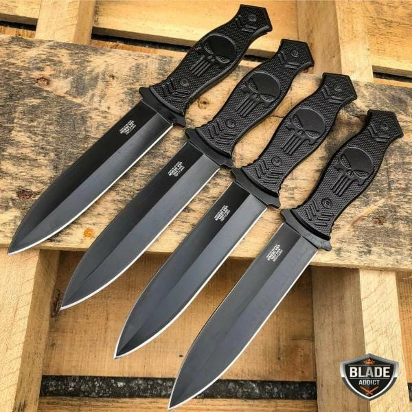 9.5" Tactical FIXED BLADE Full Tang Hunting Skull Dagger Boot Knife W/ Sheath 9 9.5" Tactical FIXED BLADE Full Tang Hunting Skull Dagger Boot Knife W/ Sheath - Image 7