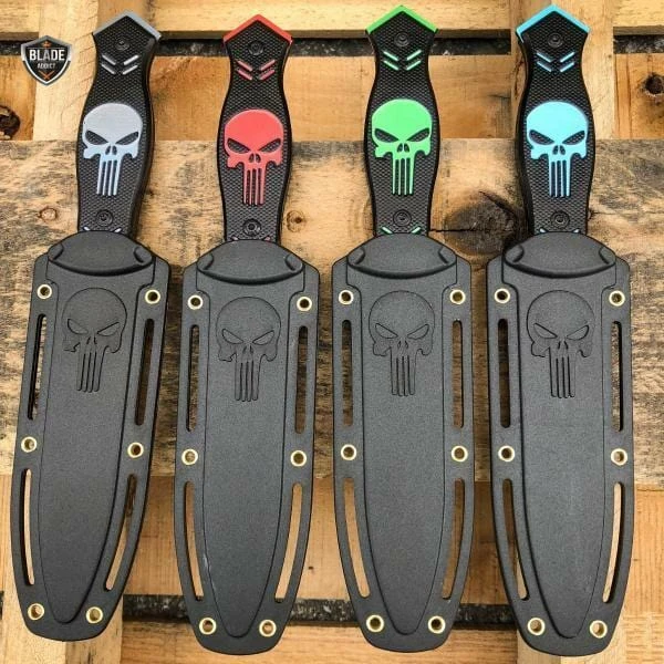 9.5" Tactical FIXED BLADE Full Tang Hunting Skull Dagger Boot Knife W/ Sheath 10 9.5" Tactical FIXED BLADE Full Tang Hunting Skull Dagger Boot Knife W/ Sheath - Image 8