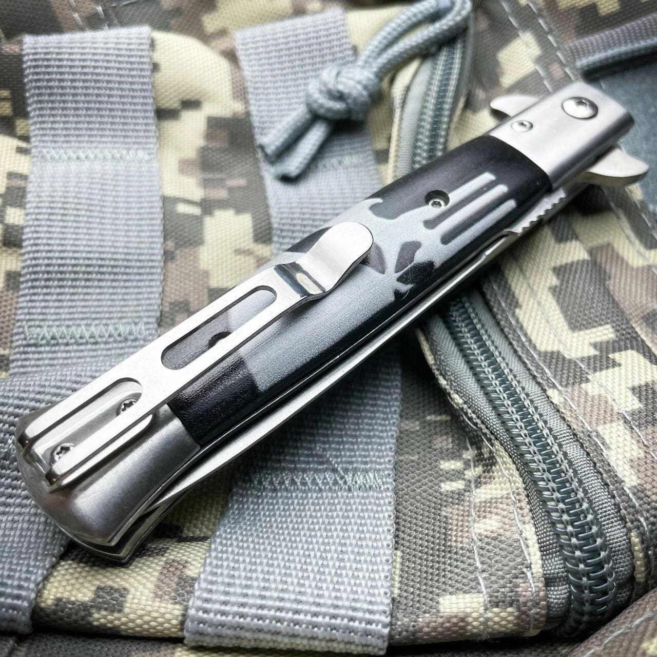 9" Black Revenge Skull Tactical Spring Assisted Open Folding Pocket Knife Blade 6 9" Black Revenge Skull Tactical Spring Assisted Open Folding Pocket Knife Blade - Image 4