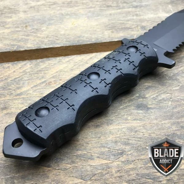 9" Black Tactical Full Tang FIXED BLADE 5 9" Black Tactical Full Tang FIXED BLADE - Image 3