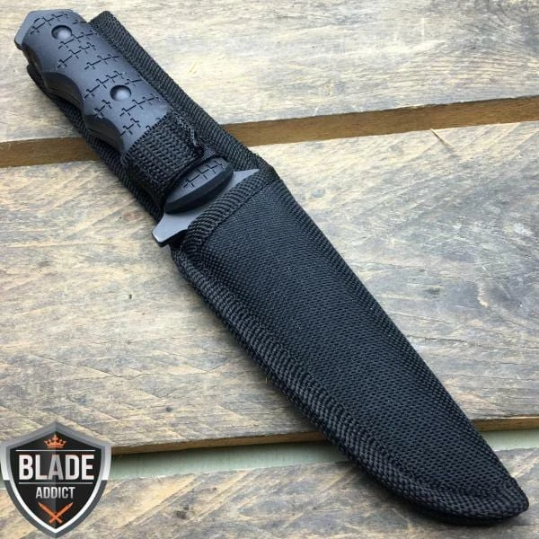9" Black Tactical Full Tang FIXED BLADE 6 9" Black Tactical Full Tang FIXED BLADE - Image 4