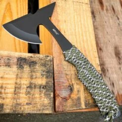 9" Camo Tomahawk Fixed Blade Throwing Axe -BLADE ADDICT Sales blade addict knives 9 camo tomahawk fixed blade throwing axe 36563004424406