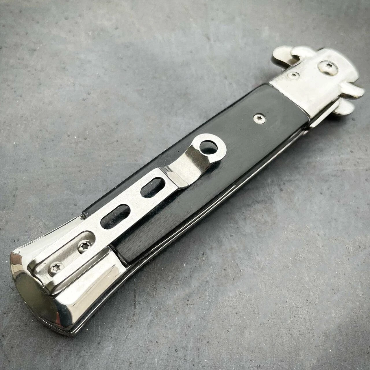 9" Classic Italian Style Stiletto Folding Spring Assisted Open Pocket Knife 5 9" Classic Italian Style Stiletto Folding Spring Assisted Open Pocket Knife - Image 3