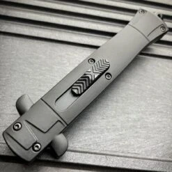 9" Italian Stiletto Style OTF Knife Damascus Etch -BLADE ADDICT Sales blade addict knives 9 italian stiletto style otf knife damascus etch 36628013777110