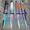 9" Italian Style Rainbow Spring Assisted Open Folding Stiletto Pocket Knife -BLADE ADDICT Sales blade addict knives 9 italian style rainbow spring assisted open folding stiletto pocket knife 36349611606230