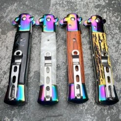 9" Italian Style Rainbow Spring Assisted Open Folding Stiletto Pocket Knife -BLADE ADDICT Sales blade addict knives 9 italian style rainbow spring assisted open folding stiletto pocket knife 36349627990230