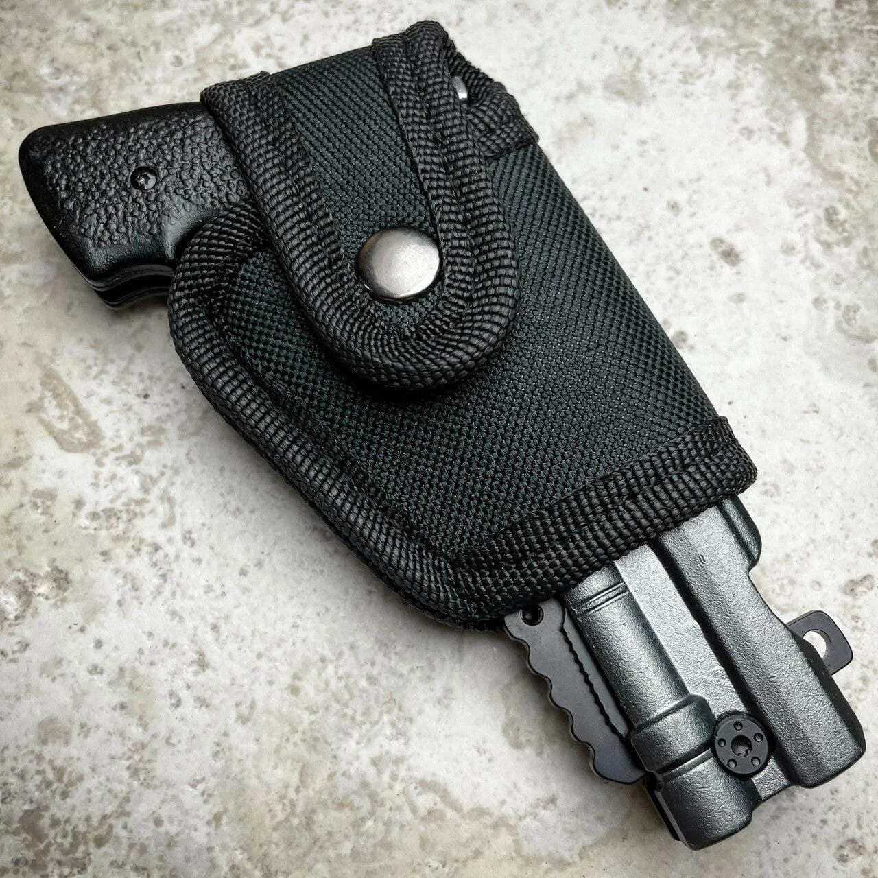 9" REVOLVER Tactical Pistol Replica Gun Spring OPEN Assisted Grey Pocket Knife 5 9" REVOLVER Tactical Pistol Replica Gun Spring OPEN Assisted Grey Pocket Knife - Image 3