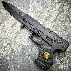 8" POLICE HAND PISTOL Gun Folding Assisted Pocket Knife 15 8" POLICE HAND PISTOL Gun Folding Assisted Pocket Knife -BLADE ADDICT Sales blade addict knives black 8 police hand pistol gun folding assisted pocket knife 29602301477063