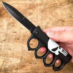 Tactical Trench Assisted Knife -BLADE ADDICT Sales blade addict knives black skull tactical trench assisted knife 36349523820758