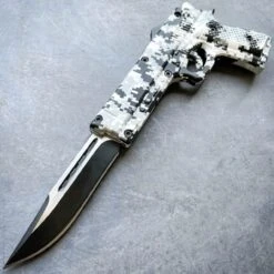Pistol Style OTF Auto Knife 17 Pistol Style OTF Auto Knife -BLADE ADDICT Sales blade addict knives black white digi camo pistol style otf auto knife 37166230601942
