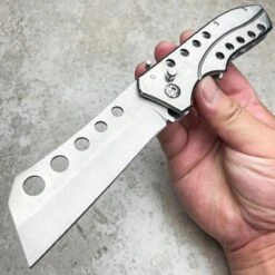 Ruckus Cleaver Auto Switch Blade -BLADE ADDICT Sales blade addict knives chrome ruckus cleaver auto switch blade 31059844169927