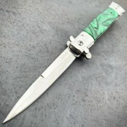 9" Classic Italian Style Stiletto Folding Spring Assisted Open Pocket Knife 16 9" Classic Italian Style Stiletto Folding Spring Assisted Open Pocket Knife -BLADE ADDICT Sales blade addict knives green 9 classic italian style stiletto folding spring assisted open pocket knife 36349664166102