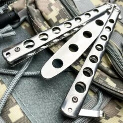 METAL High Quality Practice BUTTERFLY DULL BLADE FOLDING BALISONG TRAINER KNIFE -BLADE ADDICT Sales blade addict knives metal high quality practice butterfly dull blade folding balisong trainer knife 31059332071623