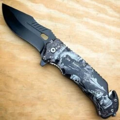 Military TACTICAL Assisted Open Pocket Folding Skull Rescue Knife Blade -BLADE ADDICT Sales blade addict knives military tactical assisted open pocket folding skull rescue knife blade 29418783703239