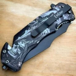 Military TACTICAL Assisted Open Pocket Folding Skull Rescue Knife Blade -BLADE ADDICT Sales blade addict knives military tactical assisted open pocket folding skull rescue knife blade 29418786455751