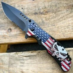 Military TACTICAL USA AMERICAN FLAG Assisted Pocket Folding OPEN Knife Blade -BLADE ADDICT Sales blade addict knives military tactical usa american flag assisted pocket folding open knife blade 29418368991431