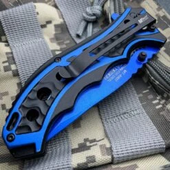MTECH USA 8.25" BLUE SPRING OPEN ASSISTED TACTICAL FOLDING POCKET KNIFE Blade -BLADE ADDICT Sales blade addict knives mtech usa 8 25 blue spring open assisted tactical folding pocket knife blade 31904065093831