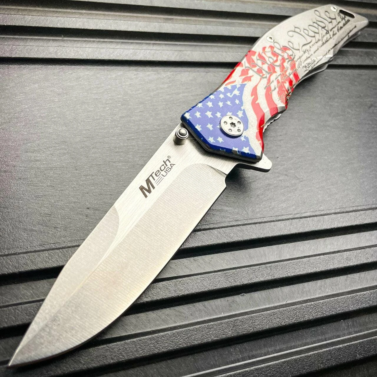MTECH USA American Flag We The People Spring Assisted Folding Open Pocket Knife 4 MTECH USA American Flag We The People Spring Assisted Folding Open Pocket Knife - Image 2