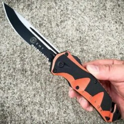 Escape Rescue OTF Knife -BLADE ADDICT Sales blade addict knives orange ems emt escape rescue otf knife 36190860869846
