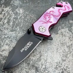 6" Tactical Fantasy Dragon Spring Assisted Open Rescue Folding Pocket Knife -BLADE ADDICT Sales blade addict knives pink 6 tactical fantasy dragon spring assisted open rescue folding pocket knife 29418893246663