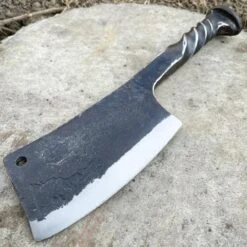 Railroad Spike Cleaver Carbon Steel Knife -BLADE ADDICT Sales blade addict knives railroad spike cleaver carbon steel knife 37014792700118