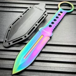 8.25" Tactical FIXED BLADE Full Tang Combat Hunting Throwing Knife W/ Sheath 21 8.25" Tactical FIXED BLADE Full Tang Combat Hunting Throwing Knife W/ Sheath -BLADE ADDICT Sales blade addict knives rainbow 8 25 tactical fixed blade full tang combat hunting throwing knife w sheath 36662554263766