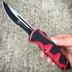 Escape Rescue OTF Knife -BLADE ADDICT Sales blade addict knives red fire fighter escape rescue otf knife 36190859788502