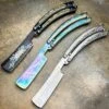 The Barber Balisong Butterfly Knife Straight Razor