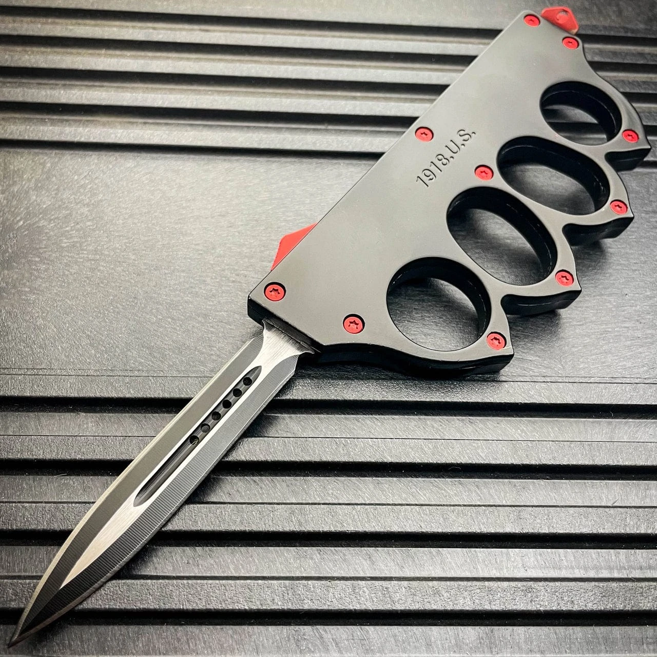 US 1918 Trench Knuckle OTF Red 4 US 1918 Trench Knuckle OTF Red - Image 2