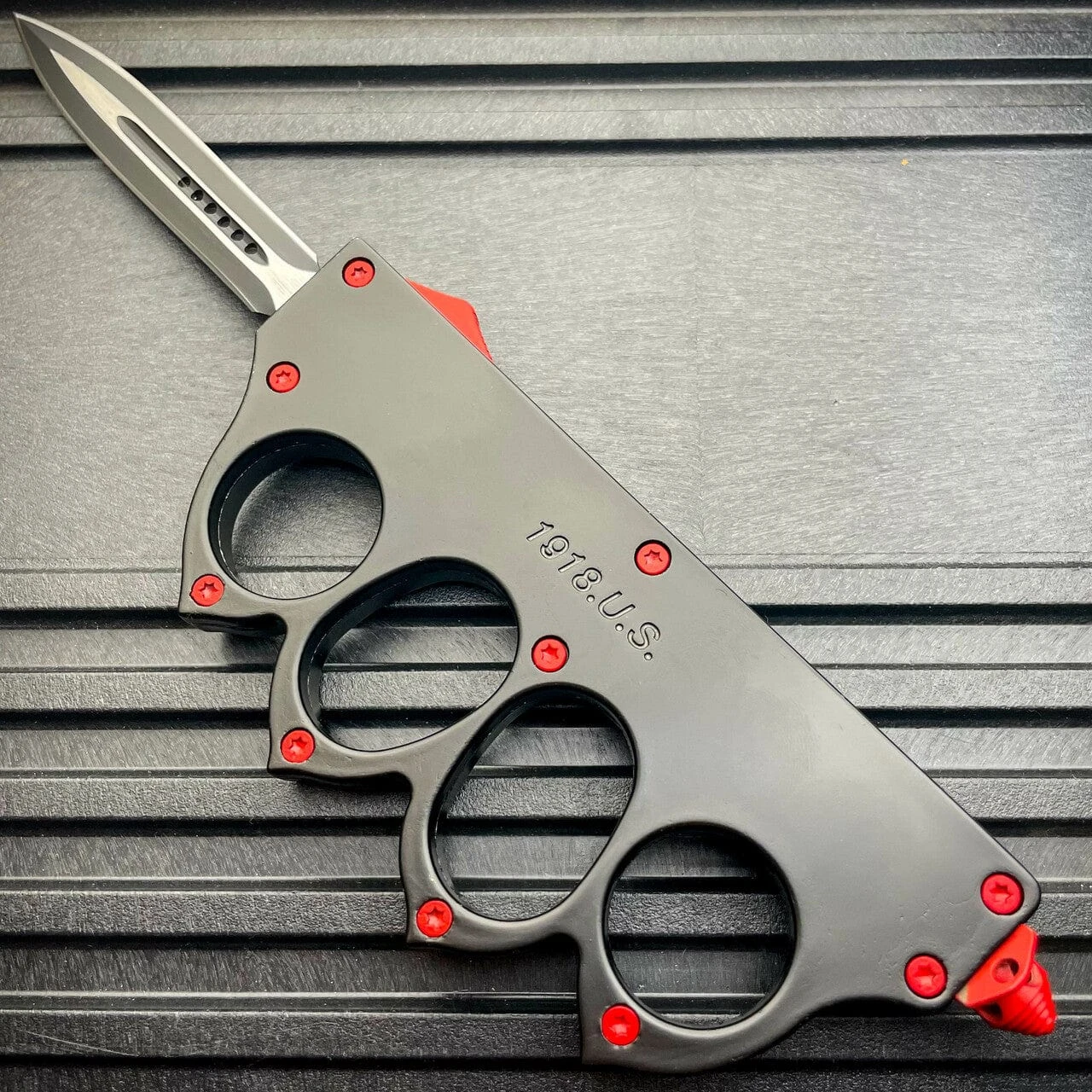 US 1918 Trench Knuckle OTF Red 5 US 1918 Trench Knuckle OTF Red - Image 3