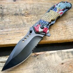 Military TACTICAL USA AMERICAN FLAG Assisted Pocket Folding OPEN Knife Blade -BLADE ADDICT Sales blade addict knives usa flag eagle military tactical usa american flag assisted pocket folding open knife blade 29418398286023