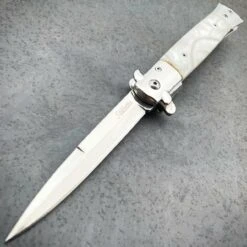 9" Classic Italian Style Stiletto Folding Spring Assisted Open Pocket Knife 18 9" Classic Italian Style Stiletto Folding Spring Assisted Open Pocket Knife -BLADE ADDICT Sales blade addict knives white 9 classic italian style stiletto folding spring assisted open pocket knife 36349665673430
